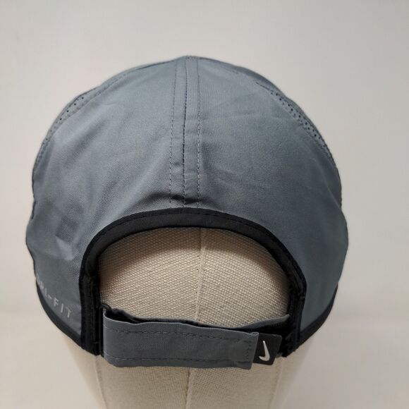 Nike Dri Fit Featherlight Men's Strapback Hat Gray OSFM Embroidered Logo - Picture 8 of 13
